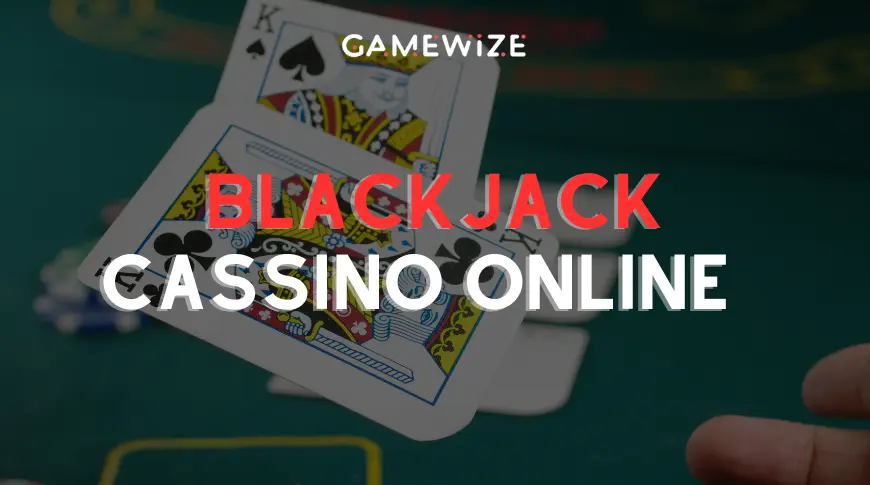 Imagem de cartas em uma mesa de porker com o texto Blackjack Cassino Online