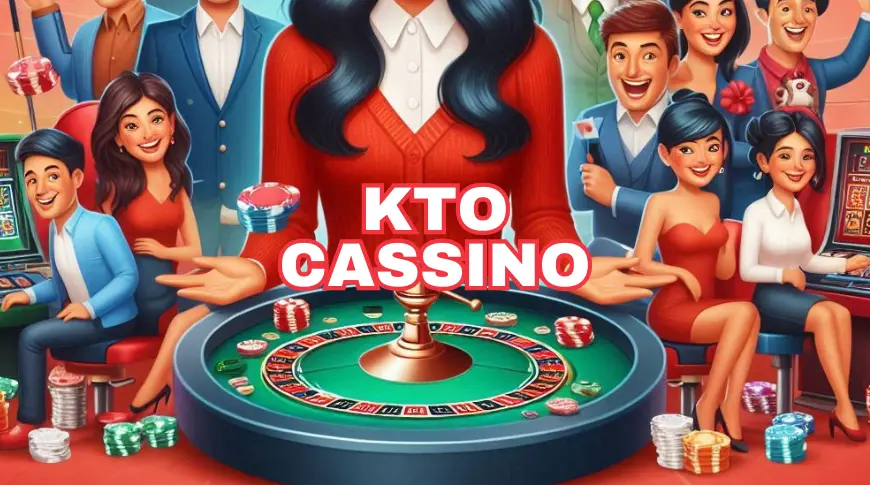 Uma imagem de jogo de poker com roleta com várias pessoas em volta com as palavras KTO Cassino